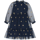 The New Navy Blazer AOP Tnyudelle Mesh L_S Kjole