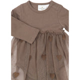 THE NEW Siblings Taupe Gray Emb Tn Tnsbynalla L_S Mesh Bodydress