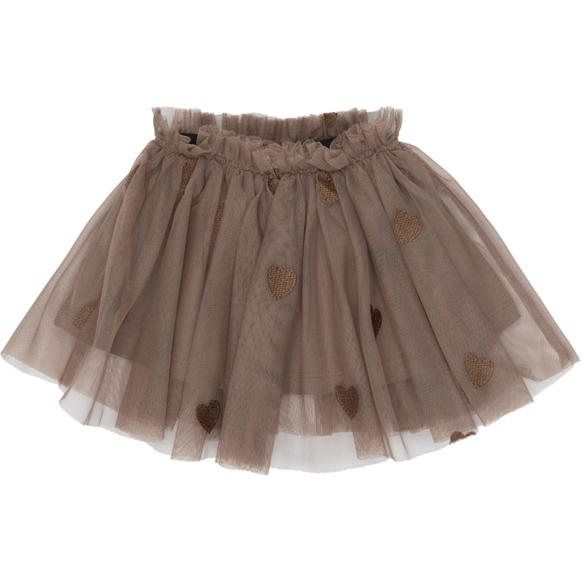 THE NEW Siblings Taupe Gray Emb Tn Tnsbynalla Mesh Nederdel