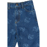 THE NEW Siblings Medium Blue Denim AOP Tnstyale Baggy Fit Jeans