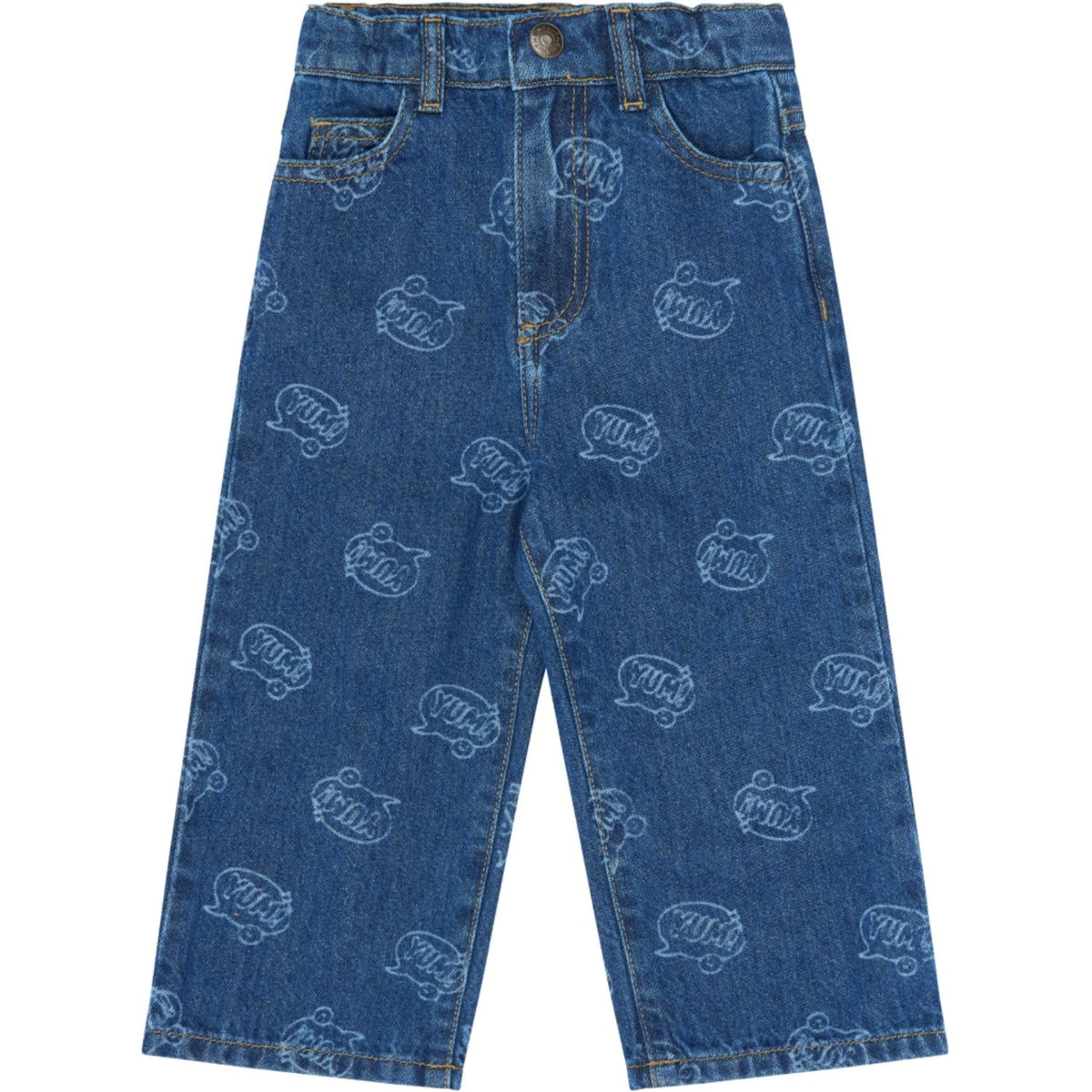 THE NEW Siblings Medium Blue Denim AOP Tnstyale Baggy Fit Jeans