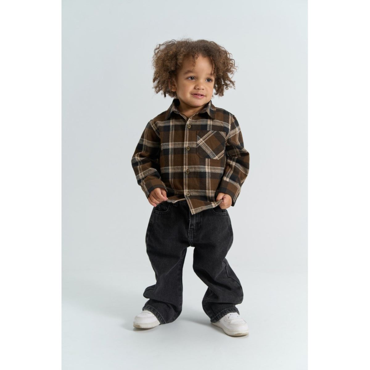 THE NEW Siblings Navy Blazer Check Tnstyaki L_S Flannel Skjorte