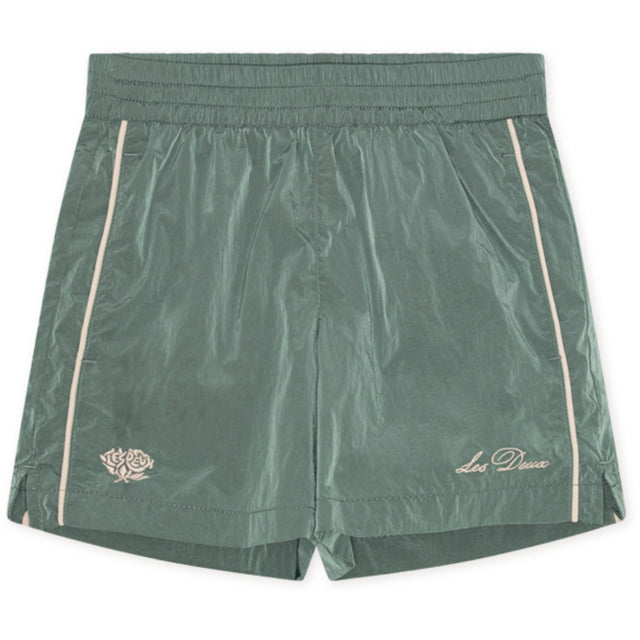 Les Deux Kids Tea Green Shiny Crisp Track Shorts KIDS