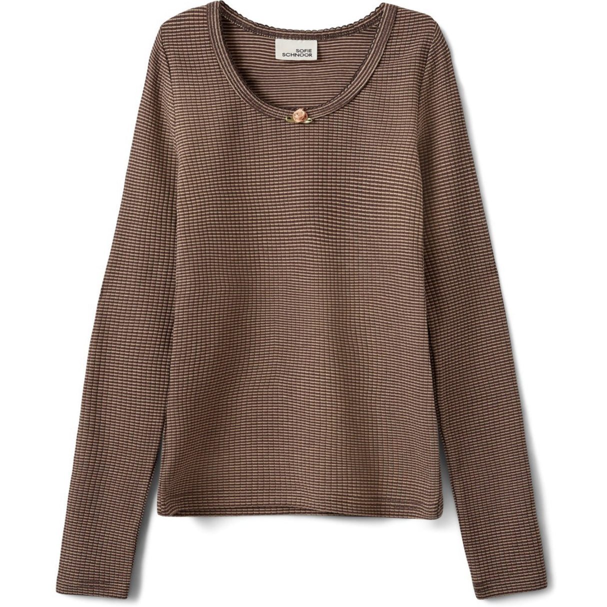Sofie Schnoor Brown Striped Petriciasy T-Shirt Long Sleeve
