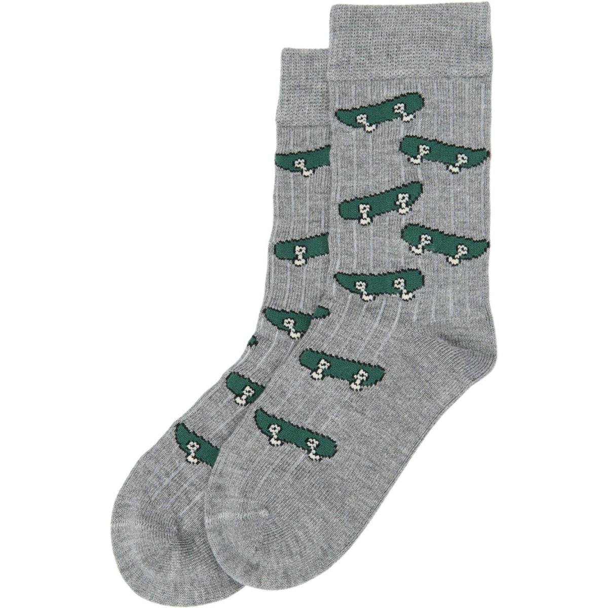minipop® Light Grey Melange Mats Bambus Strømpe