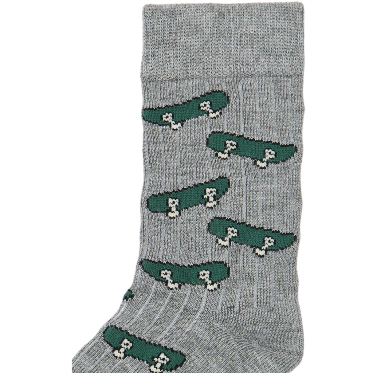 minipop® Light Grey Melange Mats Bambus Strømpe