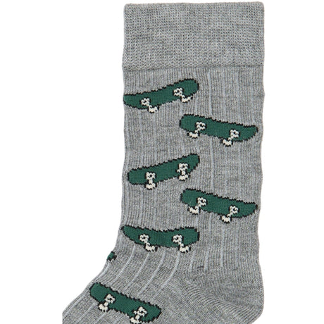 minipop® Light Grey Melange Mats Bambus Strømpe