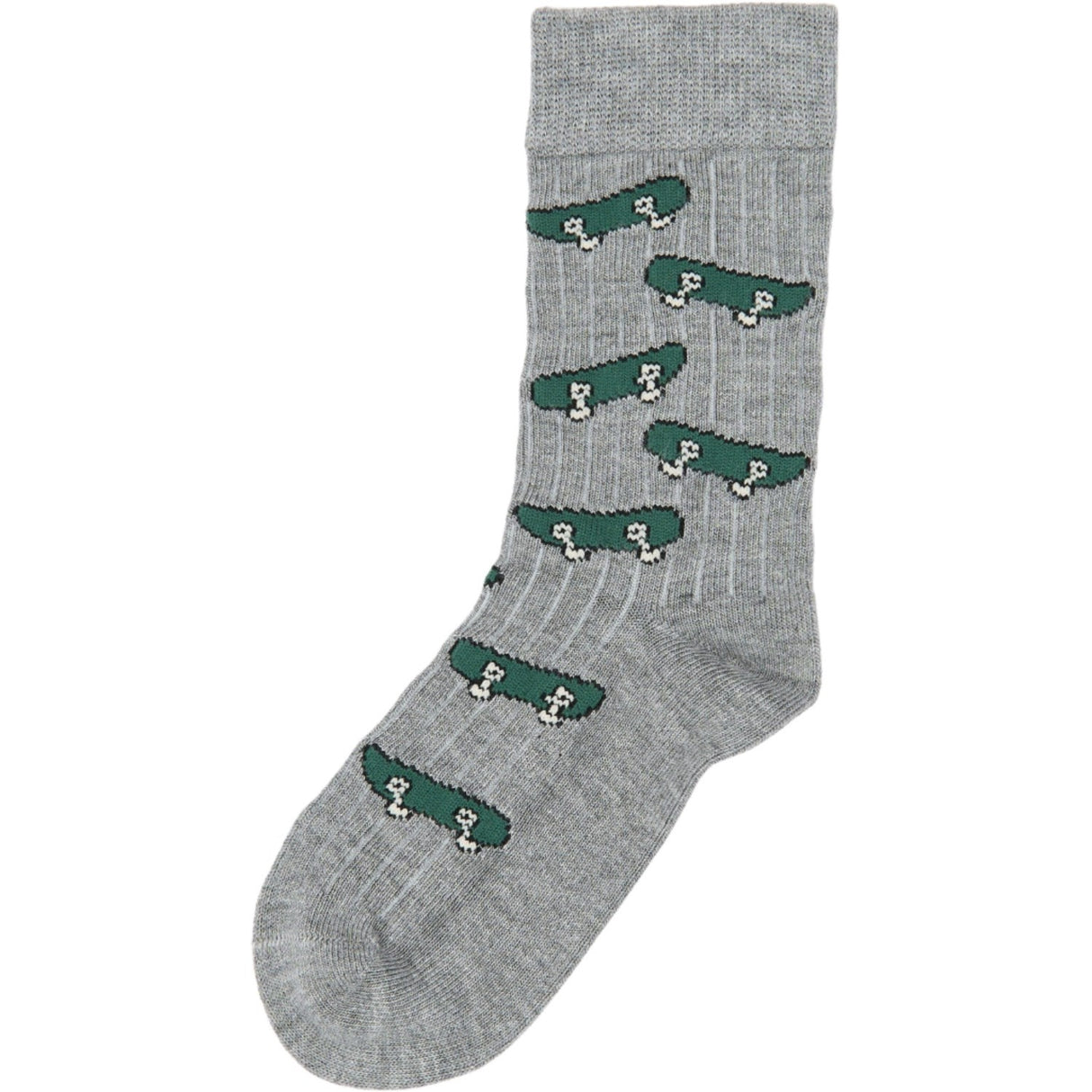 minipop® Light Grey Melange Mats Bambus Strømpe