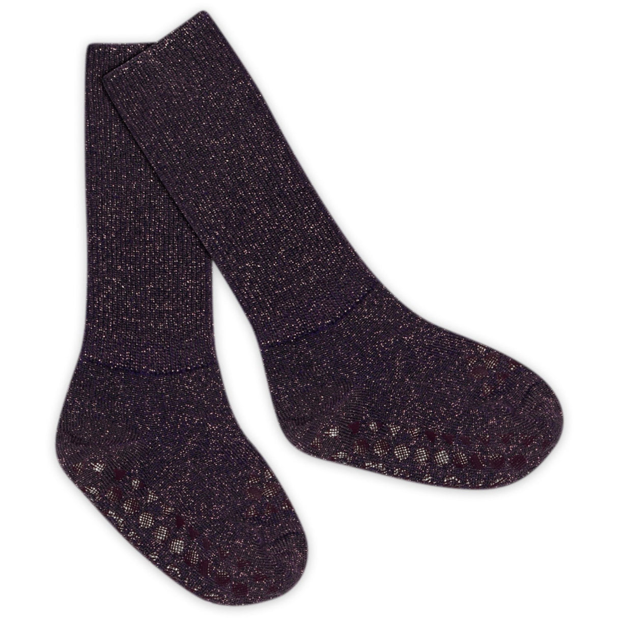 Gobabygo Dark Purple NonSlip Socks Glitter