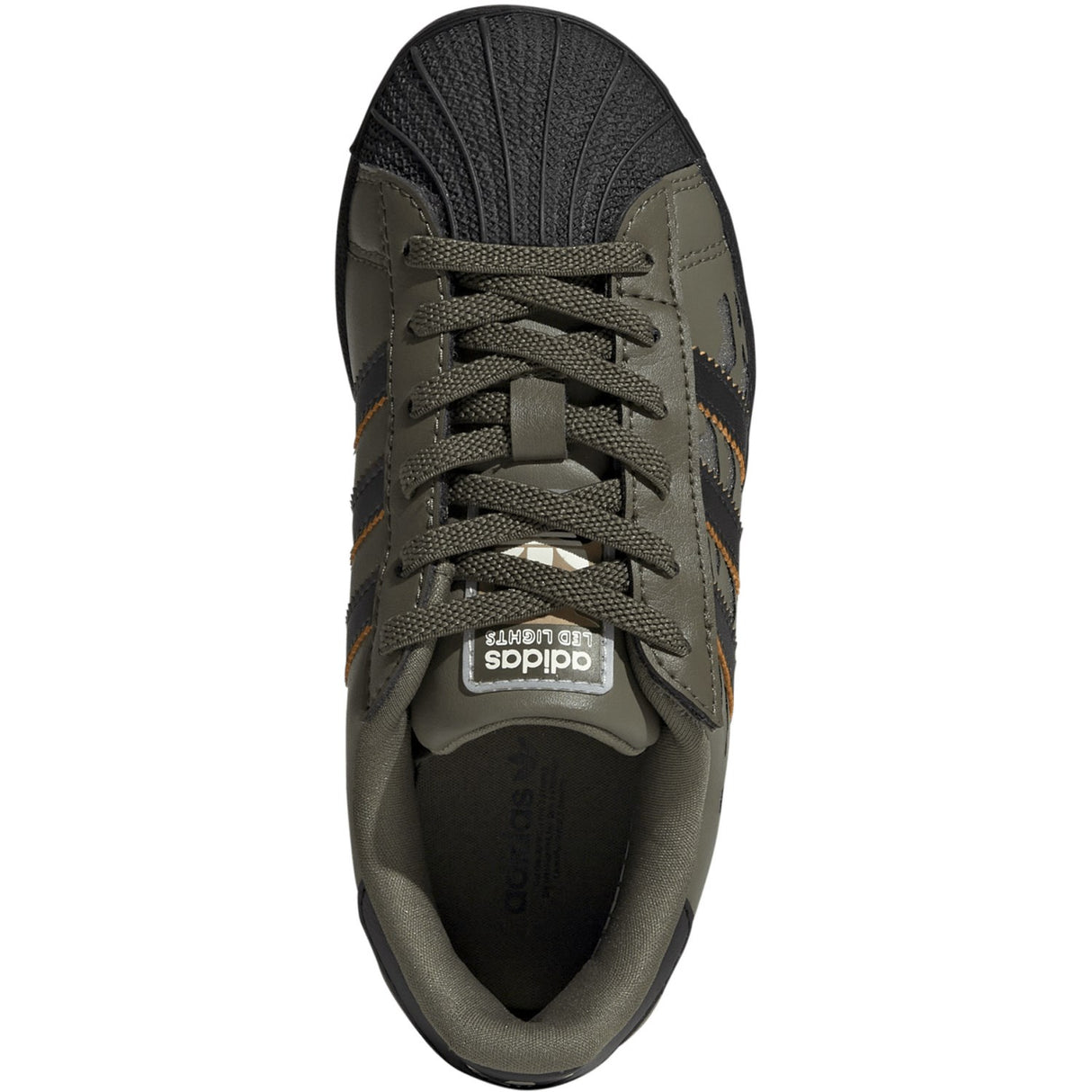 adidas Originals Silver Pebble Olive Strata Core Black Superstar Led Lights Cf El C Sneakers