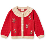 Flöss Poppy Red/Cream Dot Elsie Cardigan