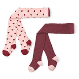 Flöss Cranberry-Pink Glitter 2-Pack Vera Strømpebukser 2-Pak