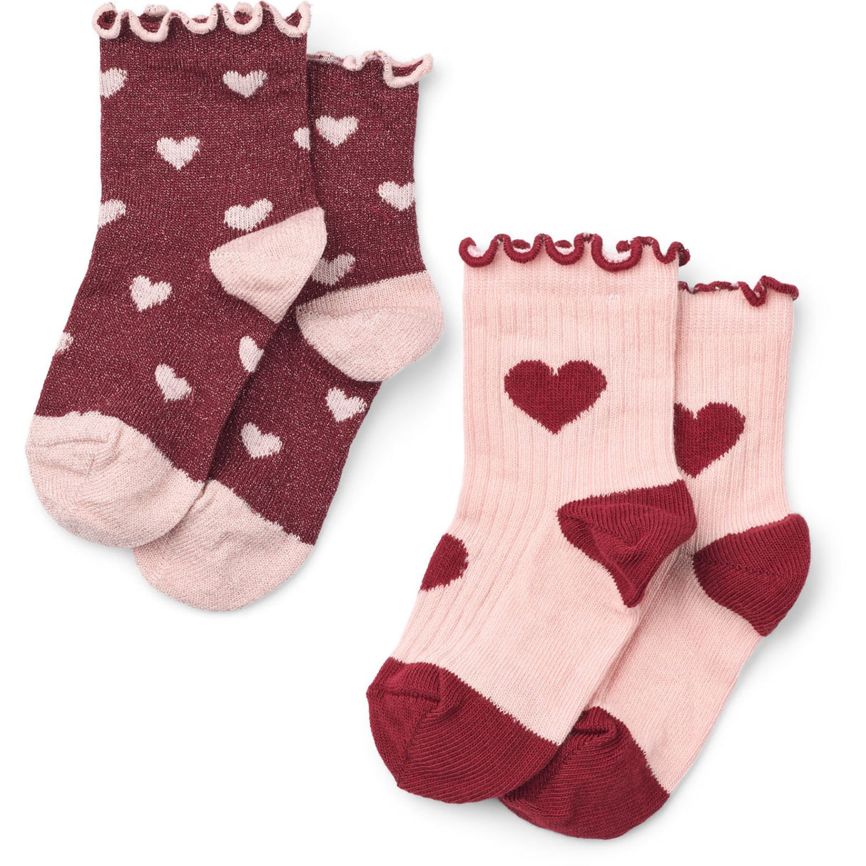 Flöss Cranberry Heart Mix 2-Pack Vigga Strømper 2-Pak