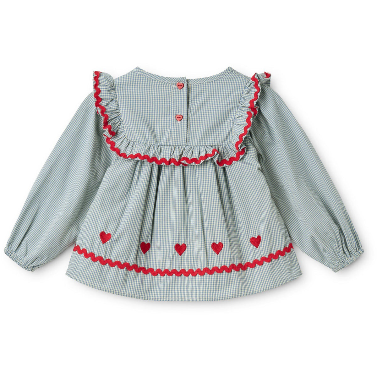 Flöss Light Blue Gingham Ellis Bluse