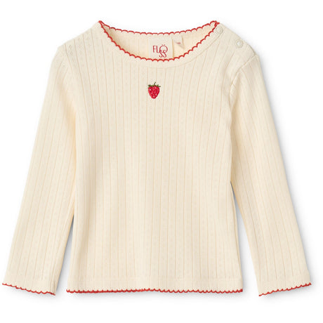 Flöss Gentle Cream Flora Pointelle Ls Bluse