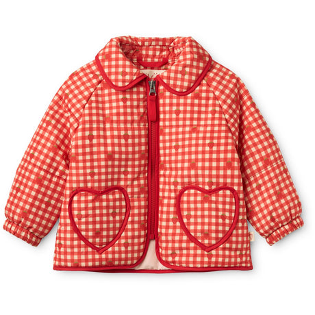 Flöss Red Berry Gingham Molly Vatteret Jakke