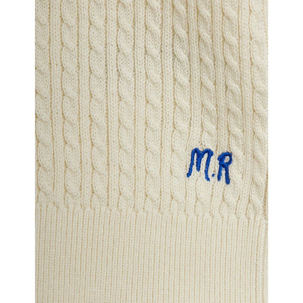 Mini Rodini Off-White Cable Strik Polo Skjorte