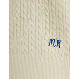Mini Rodini Off-White Cable Strik Polo Skjorte