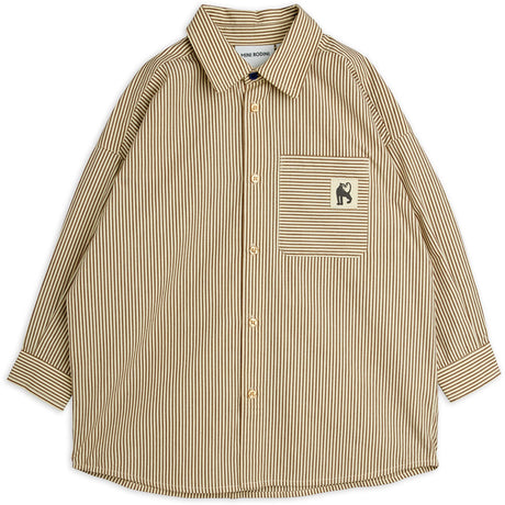 Mini Rodini Brown Poplin Yd Ls Skjorte