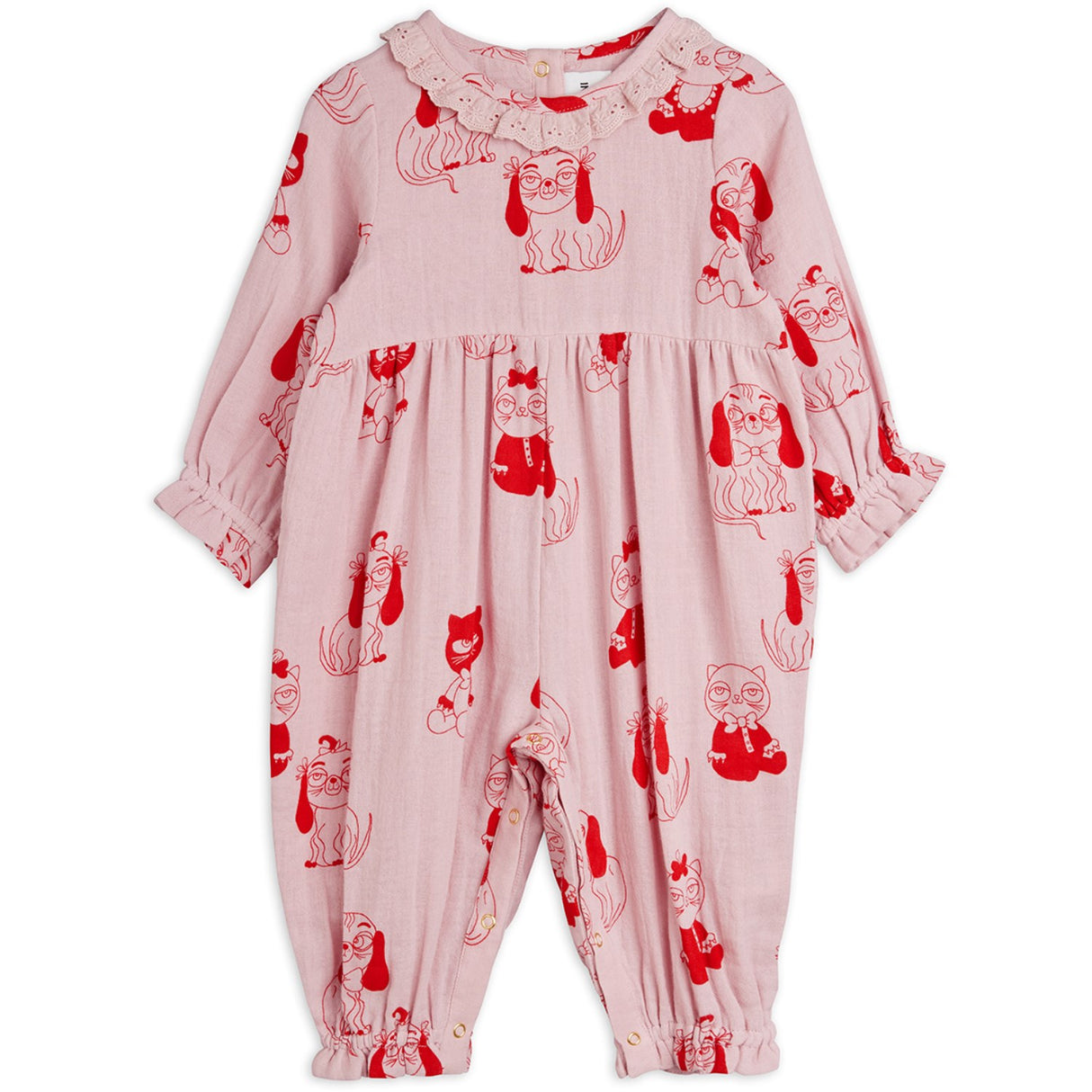 Mini Rodini Pink Minibabies Aop Woven Buksedragt