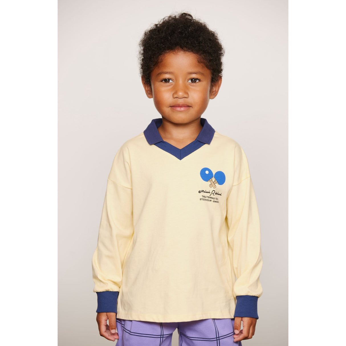 Mini Rodini Yellow Table Tennis Sp Krave Ls Top