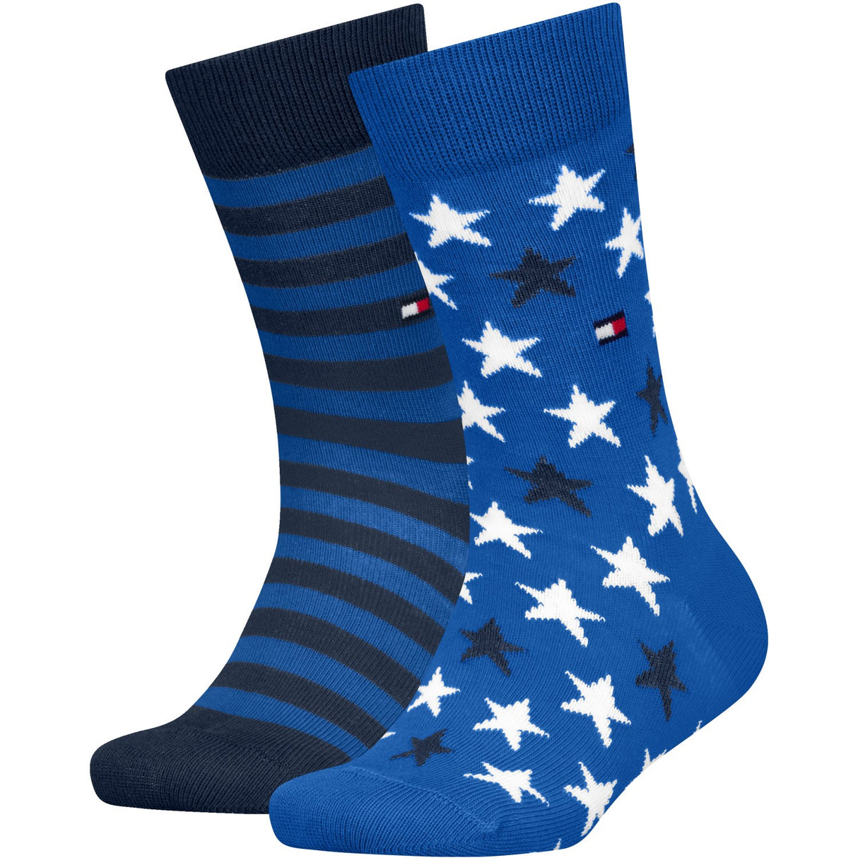 Tommy Hilfiger Bright Blue Kids Strømper 2-Pak Stars Og Stripes