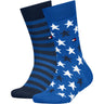Tommy Hilfiger Bright Blue Kids Strømper 2-Pak Stars Og Stripes