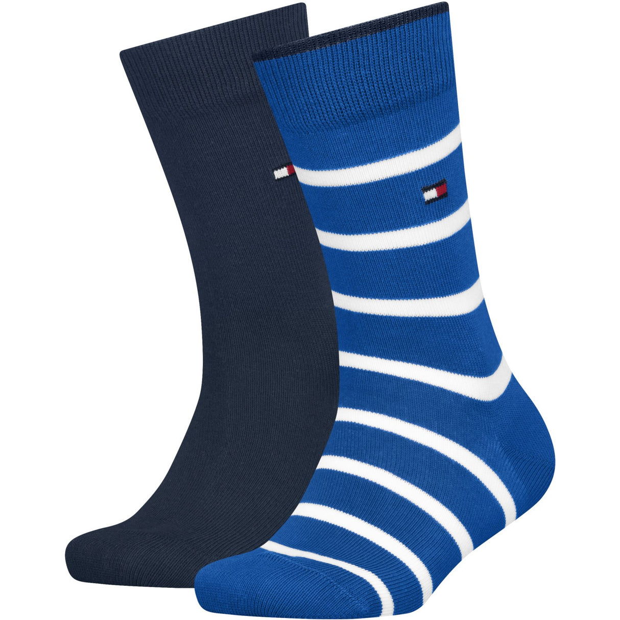 Tommy Hilfiger Bright Blue Kids Strømper 2-Pak Breton Stripe