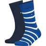 Tommy Hilfiger Bright Blue Kids Strømper 2-Pak Breton Stripe