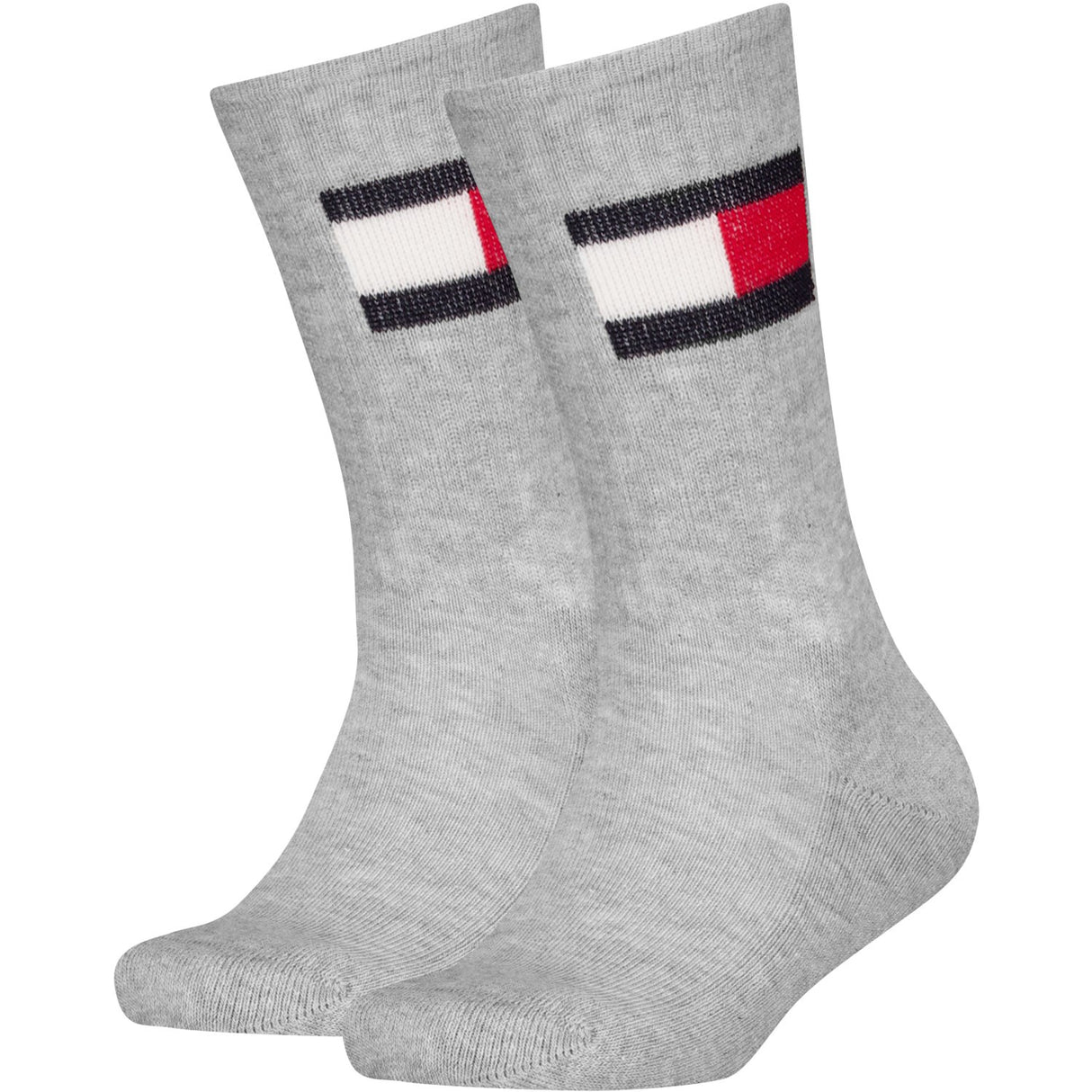 Tommy Hilfiger Grey Melange Kids Strømper 2-Pak Flag