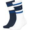 Tommy Hilfiger Bright Blue Kids Strømper 2-Pak Sport Stripe