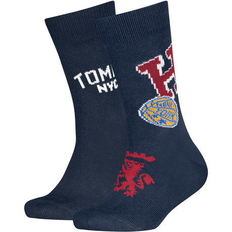 Tommy Hilfiger Navy Kids Strømper 2-Pak College Patch