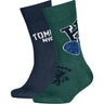 Tommy Hilfiger Green Kids Strømper 2-Pak College Patch