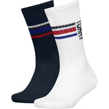 Tommy Hilfiger White Kids Strømper 2-Pak Sport Stripe Tommy