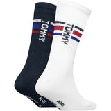 Tommy Hilfiger White Kids Strømper 2-Pak Sport Stripe Tommy