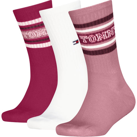 Tommy Hilfiger Pink Kids Strømper 3-Pak Varsity Tommy