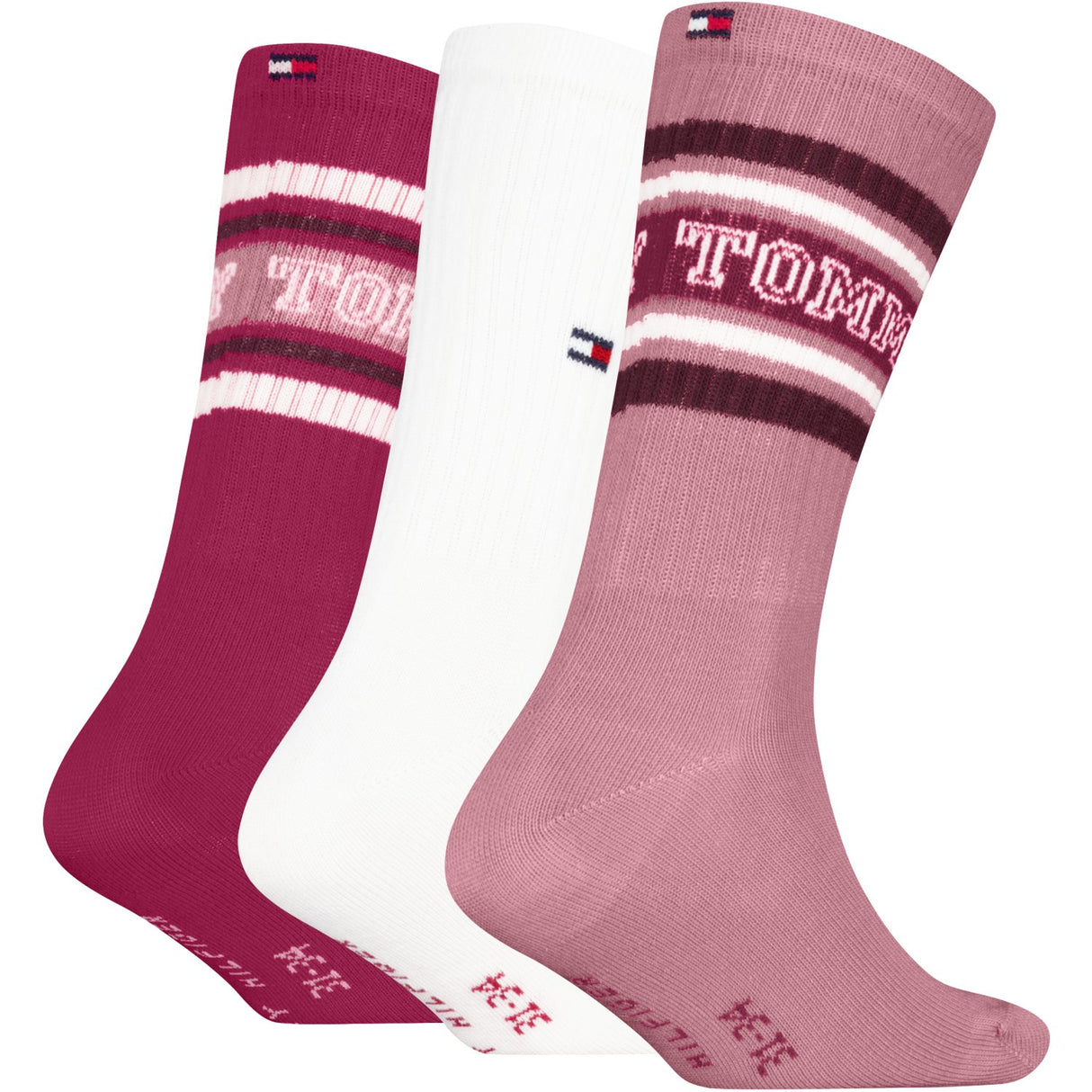 Tommy Hilfiger Pink Kids Strømper 3-Pak Varsity Tommy