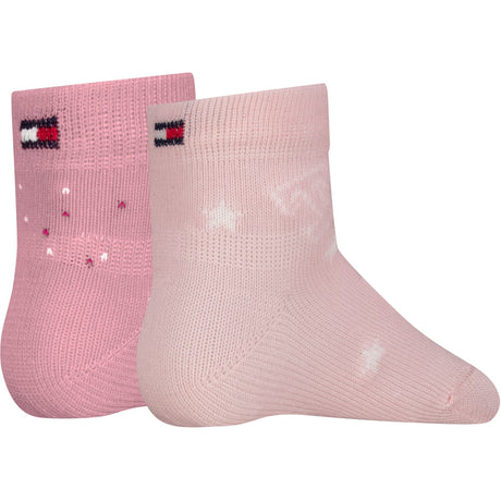 Tommy Hilfiger Light Pink Baby Strømper 2-Pak Letters
