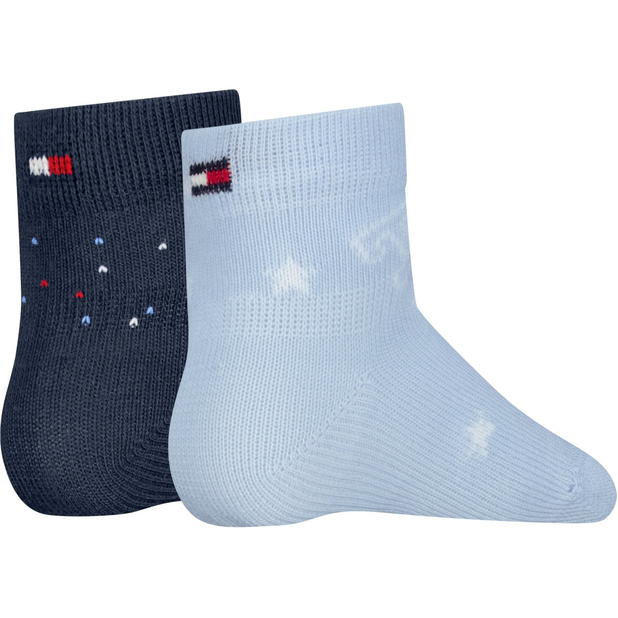 Tommy Hilfiger Light Blue Baby Strømper 2-Pak Letters