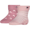 Tommy Hilfiger Light Pink Baby Strømper 2-Pak Fold Over Abs