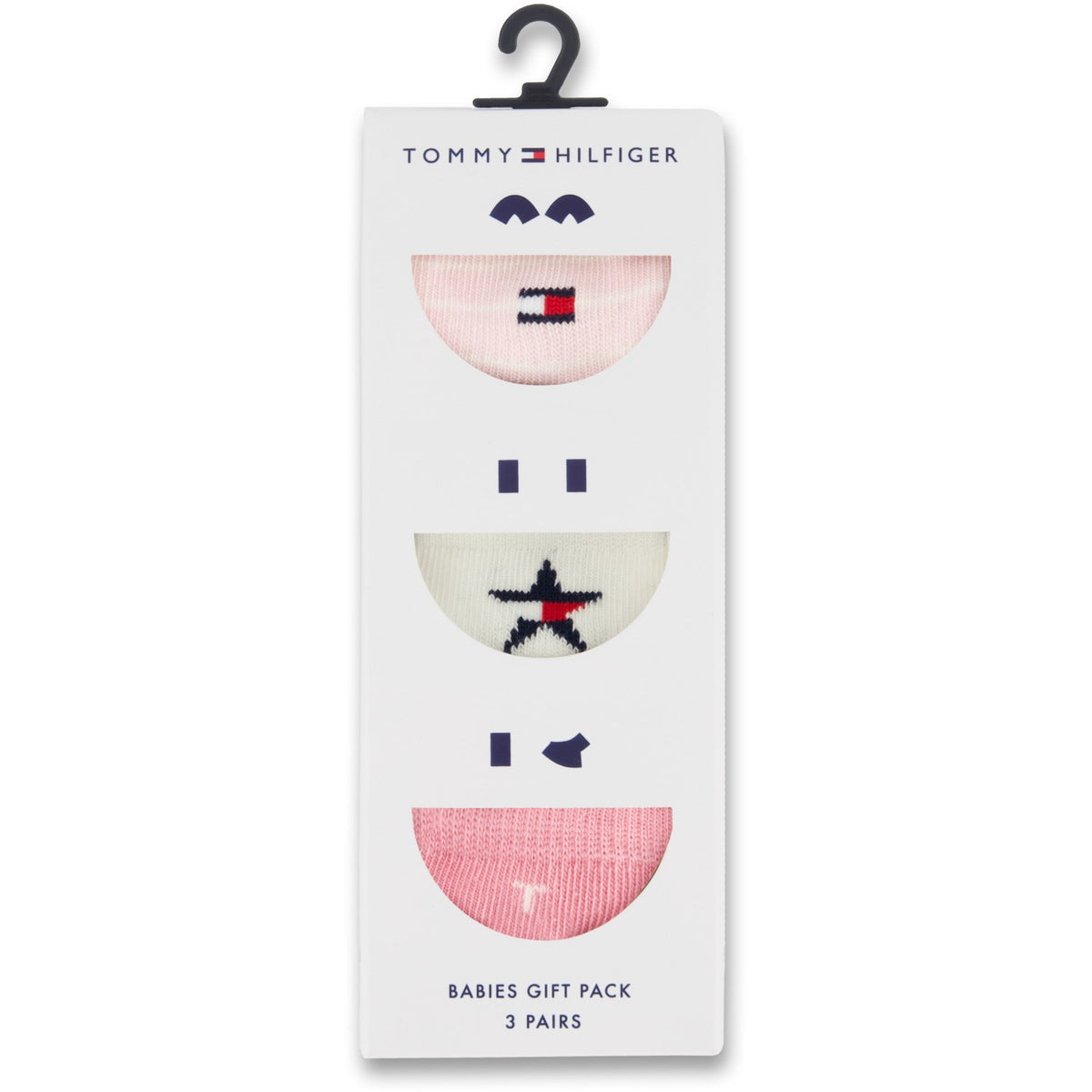 Tommy Hilfiger Light Pink Baby Strømper 3-Pak Giftbox Stars & Stripes