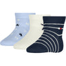 Tommy Hilfiger Light Blue Baby Strømper 3-Pak Giftbox Stars & Stripes