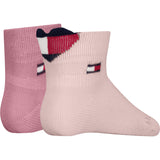 Tommy Hilfiger Light Pink Baby Strømper 2-Pak Heart