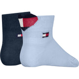 Tommy Hilfiger Light Blue Baby Strømper 2-Pak Heart