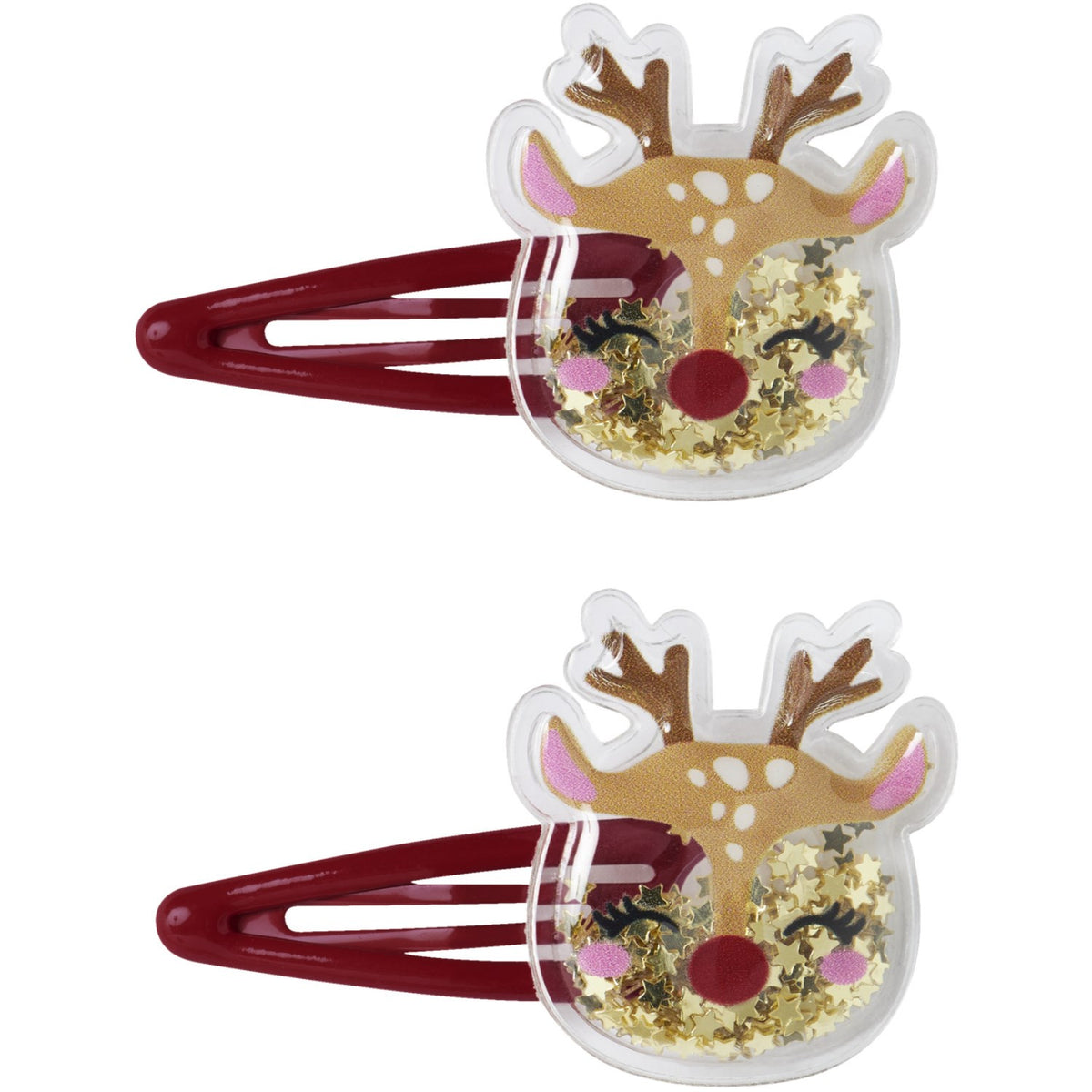 Name It Red Dahlia Reindeer Nmfrifetti 2-Pak Hairclip