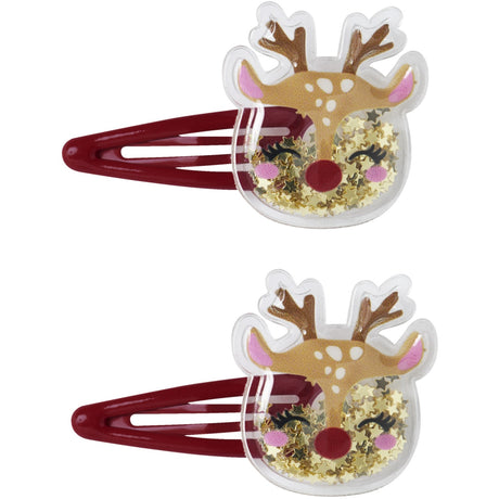 Name It Red Dahlia Reindeer Nmfrifetti 2-Pak Hairclip