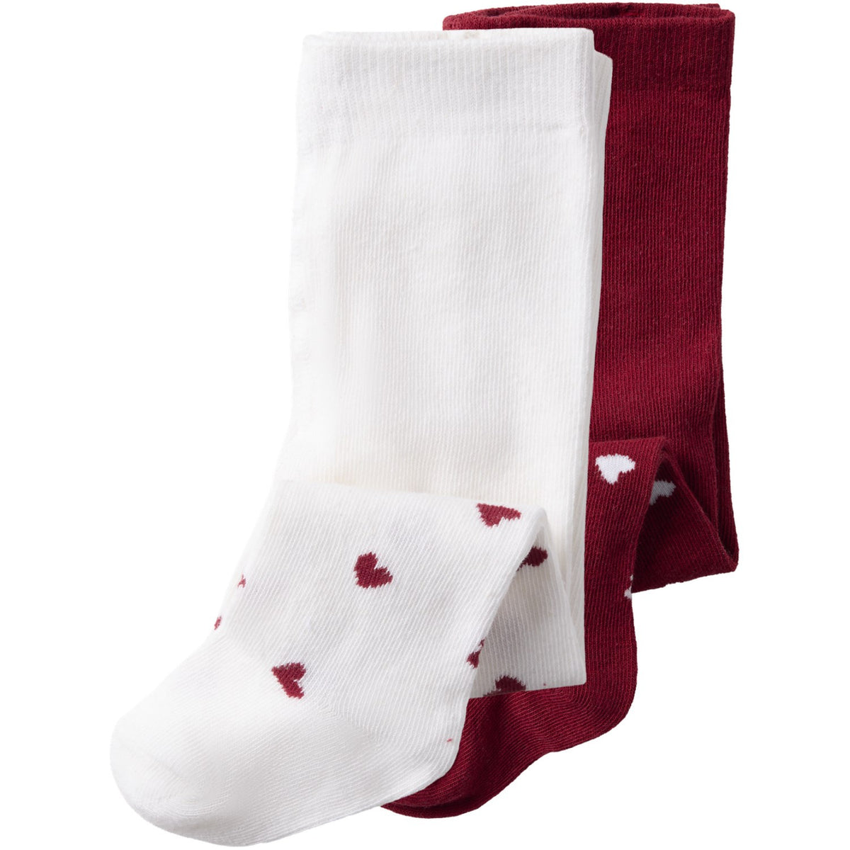 Name It Bright White Red Dhalia Nbfvichristmas 2-Pak Strømpebukser