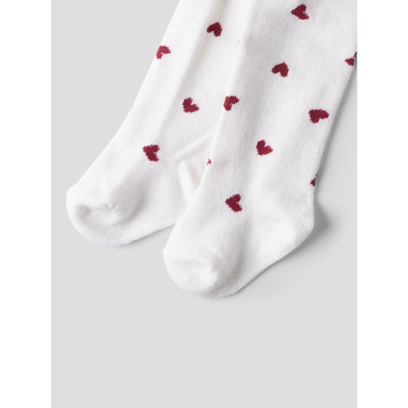 Name It Bright White Red Dhalia Nbfvichristmas 2-Pak Strømpebukser