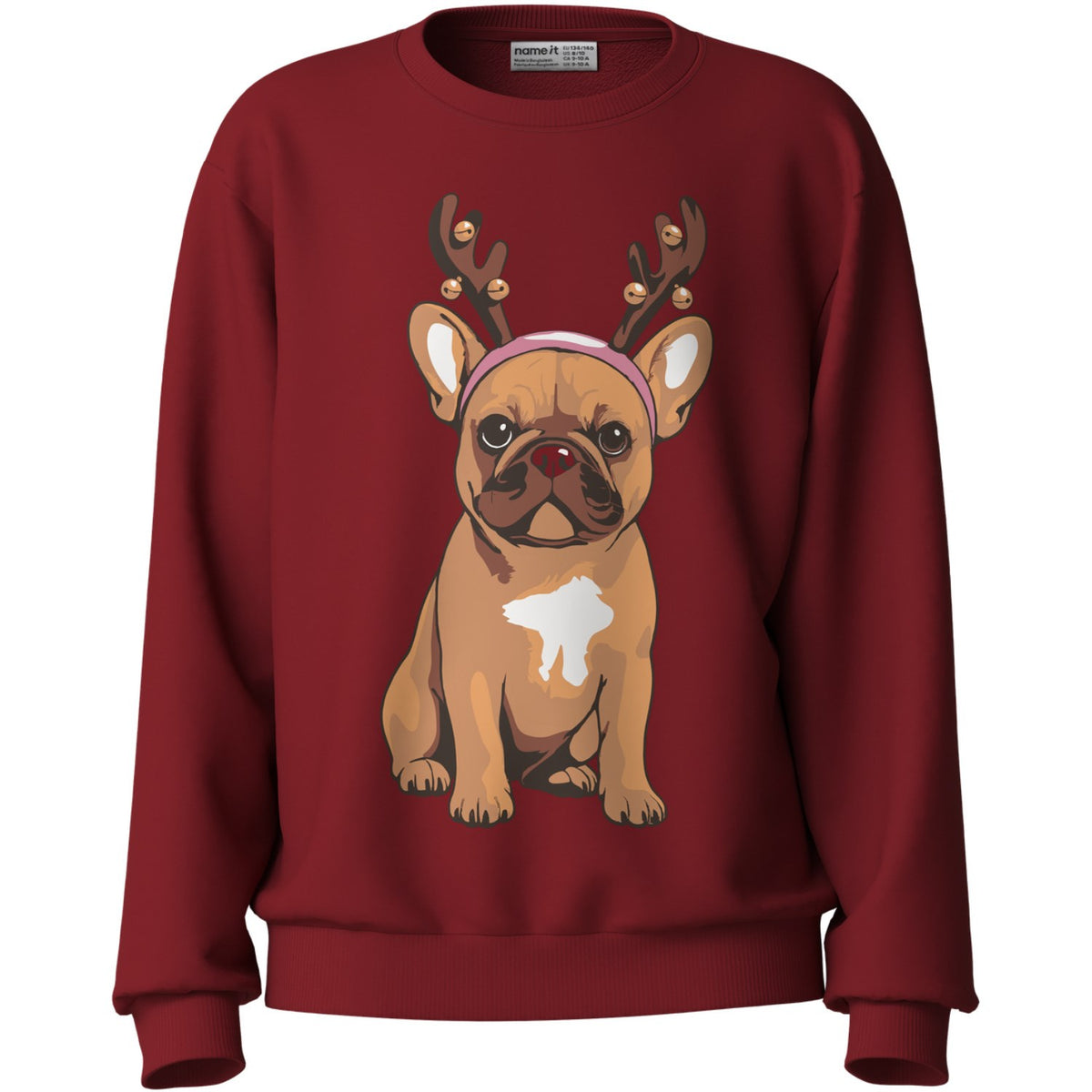 Name It Red Dahlia French Bulldog Nkfvrasab Ls Nreg Sweat Bru