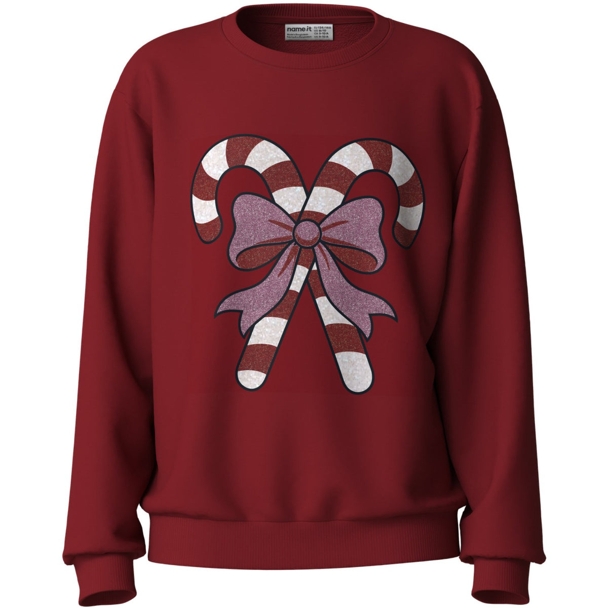 Name It Red Dahlia Candy Canes Nkfvertrud Ls Nreg Sweat Bru